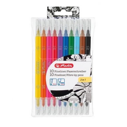 Fineliner a fixy 2v1 10 ks