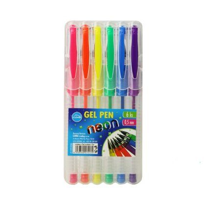 Gelové pero 6 barev neon