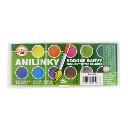 Vodové barvy Anilinky, 12 barev