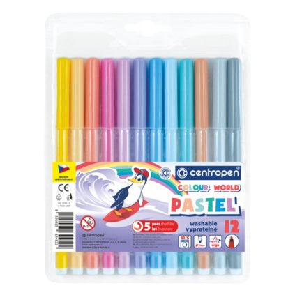 Trojhranný popisovač, pastelové barvy 12ks 7550