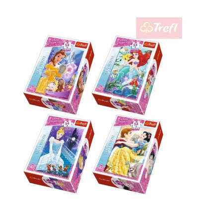 trefl puzzle mini skladacka disney princess set 54 dilku v krabici 4 druhy
