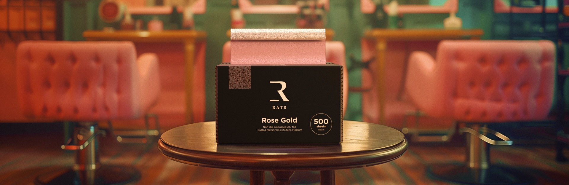 Trhaný kadeřnický alobal Rose Gold - 500 ks tloušťka medium