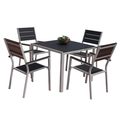 Zahradní sestava Fargo, čtverec - 4 místa, černá / šedá