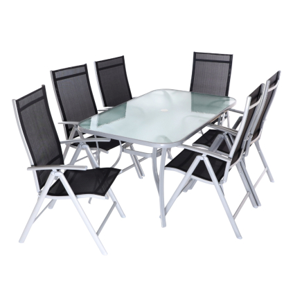 Zahradní sestava Varelo - 6 míst, černá / šedá