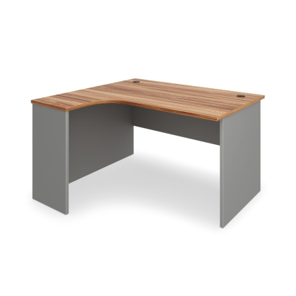 Rohový stůl SimpleOffice 140 x 120 cm, levý, ořech vlašský / šedá