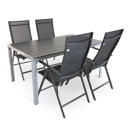 Zahradní sestava Alvero, obdélník - 4 místa, černá