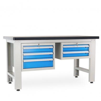 Dílenský stůl Solid MDF-32, 150 cm, 2 závěsné boxy, černá