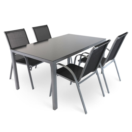 49939 4 zahradni sestava lucio 2 obdelnik 4 mista cerna seda