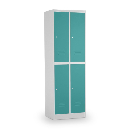 58136 2 kovova satni skrinka 4 boxy 60 x 45 x 185 cm cylindricky zamek zelena ral 6033