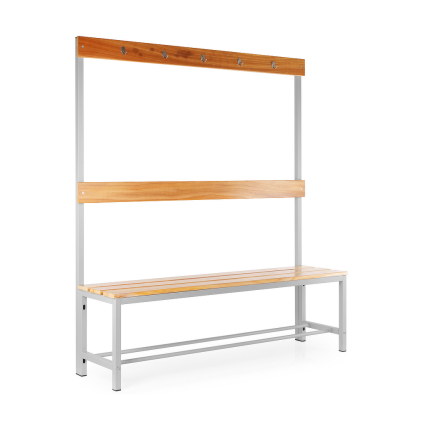 58175 lavice do satny s vesaky 150 x 38 x 165 cm seda ral 7035