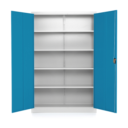 58223 2 univerzalni kovova skrin 120 x 40 x 185 cm cylindricky zamek modra ral 5012