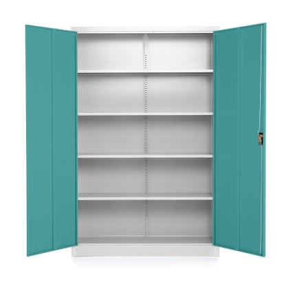 58235 2 univerzalni kovova skrin 120 x 40 x 185 cm cylindricky zamek zelena ral 6033