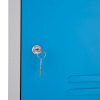 Kovová šatní skříňka - 4 boxy, 38 x 45 x 185 cm, cylindrický zámek, modrá - ral 5012