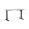 Výškově nastavitelný stůl OfficeTech A, 140 x 80 cm, černá podnož, světle šedá
