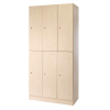 Dřevěná šatní skříňka Visio - 6 boxů, 90 x 45 x 185 cm, cylindrický zámek, javor