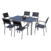 Zahradní sestava Fargo, obdélník - 6 míst, černá / šedá