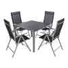 Zahradní sestava Alvero, čtverec - 4 místa, černá / šedá