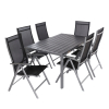 Zahradní sestava Alvero, obdélník - 6 míst, černá / šedá
