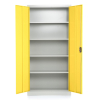 Univerzální kovová skříň, 90 x 40 x 185 cm, cylindrický zámek, žlutá - ral 1023