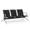 Kovová lavice do čekárny REST, 3-sedák, černá
