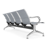 Kovová lavice do čekárny REST, 4-sedák, šedá