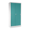 58277 1 univerzalni kovova skrin s posuvnymi dvermi 90 x 40 x 185 cm cylindricky zamek zelena ral 6033