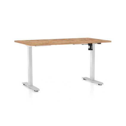 OfficeTech A állítható magasságú asztal, 120 x 80 cm, fehér alap, craft tölgy