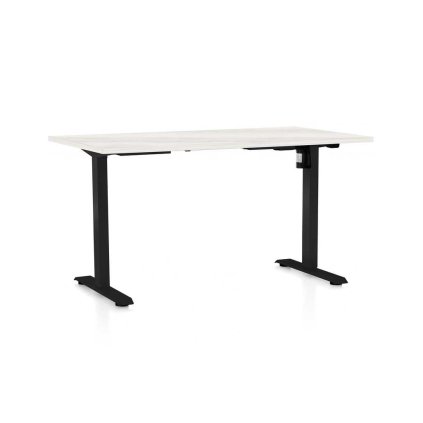 OfficeTech A állítható magasságú asztal, 120 x 80 cm, fekete alap, fehér kőris