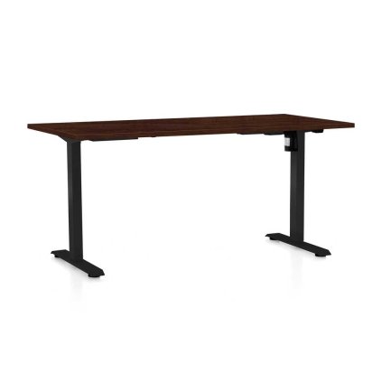 OfficeTech A állítható magasságú asztal, 160 x 80 cm, fekete alap, wenge