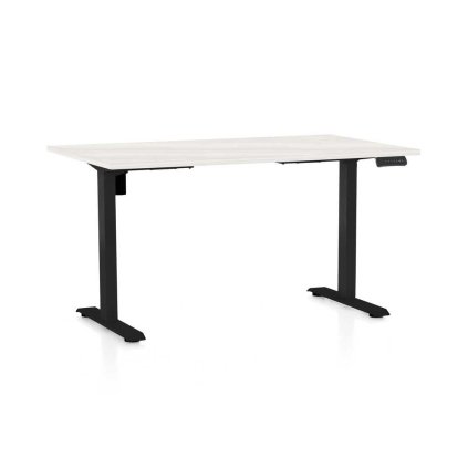 OfficeTech B állítható magasságú asztal, 120 x 80 cm, fekete alap, fehér kőris