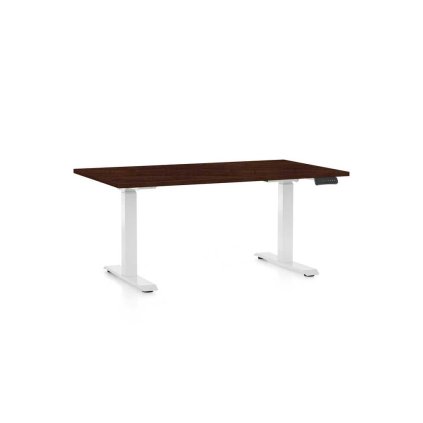 OfficeTech C állítható magasságú asztal, 120 x 80 cm, fehér alap, wenge