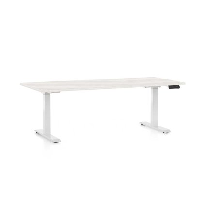 OfficeTech C állítható magasságú asztal, 180 x 80 cm, fehér alap, fehér kőris