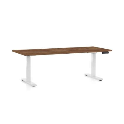 OfficeTech C állítható magasságú asztal, 180 x 80 cm, fehér alap, silverjack tölgy