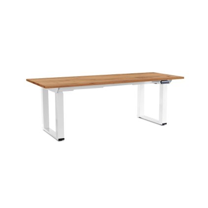 OfficeTech Strong állítható magasságú asztal 200 x 80 cm, fehér alap, craft tölgy