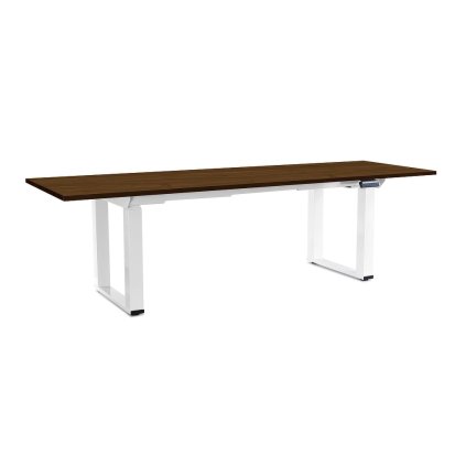 OfficeTech Strong állítható magasságú asztal 240 x 80 cm, fehér alap, dió