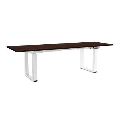 OfficeTech Strong állítható magasságú asztal 240 x 80 cm, fehér alap, wenge