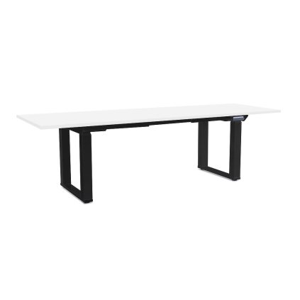 OfficeTech Strong állítható magasságú asztal 240 x 80 cm, fekete alap, fehér