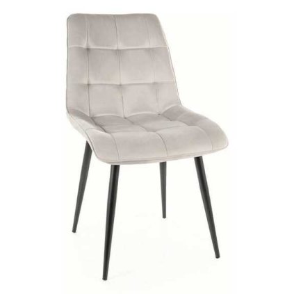 Chic Velvet étkezőszék, világos szürke