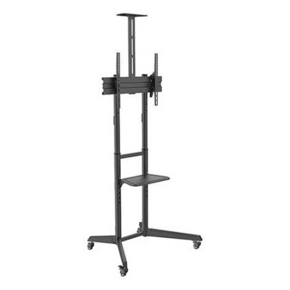 Brateck T1040T gurulós TV állvány polcokkal, fekete