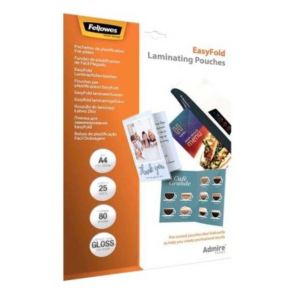 Fellowes lamináló fólia 80 mic A4, hajtogatható - 25 db, fényes