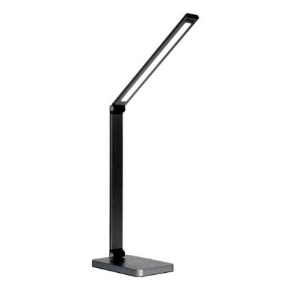 Platinet asztali lámpa 10 W, vezeték nélküli töltés + USB, fekete