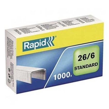 Rapid kapcsok 26/6 Standard - 1000 db, ezüst