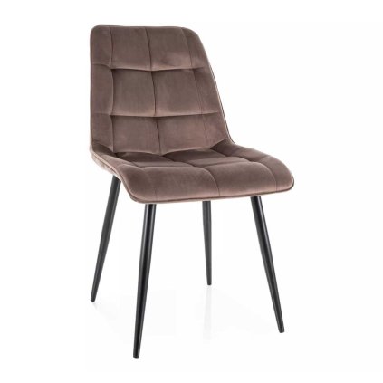 Chic Velvet étkezőszék, cappuccino / fekete