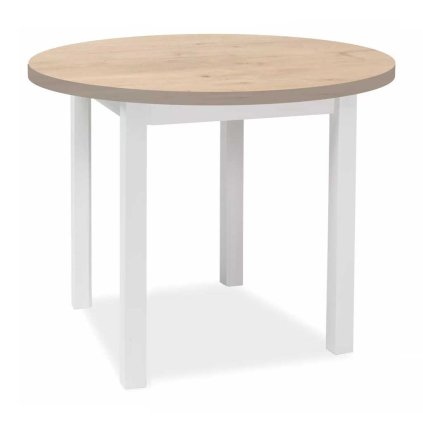 Adam étkezőasztal - 80 cm átmérő, lancelot tölgy / fehér