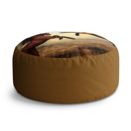 Circle zsámoly ágaskodó lovak, barna