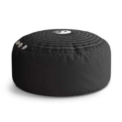 Circle zsámoly jin és jang, fekete