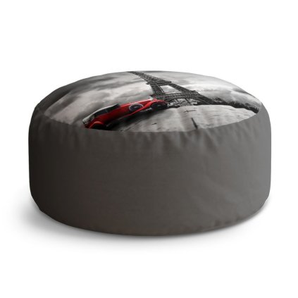 Circle zsámoly Eiffel Tower piros autóval, szürke