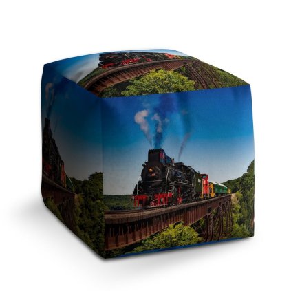Cube zsámoly vonat a hídon, színes