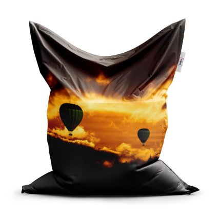 Classic babzsák hőlégballonok - gyerek, narancs / fekete