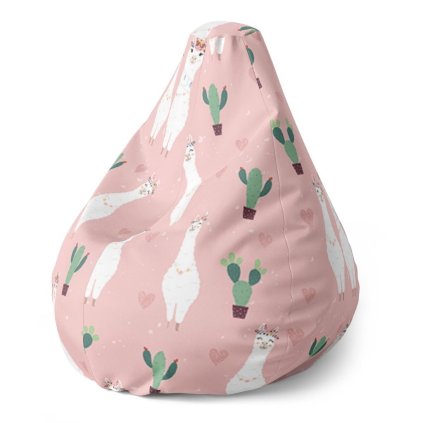 Pear babzsák láma és kaktuszok - gyerek, rózsaszín